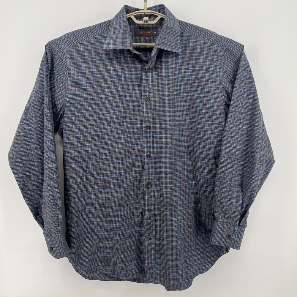 Etro Size 44 / Men's XL Geometric Print Long Sleeve Button Shirt Made In Italy
